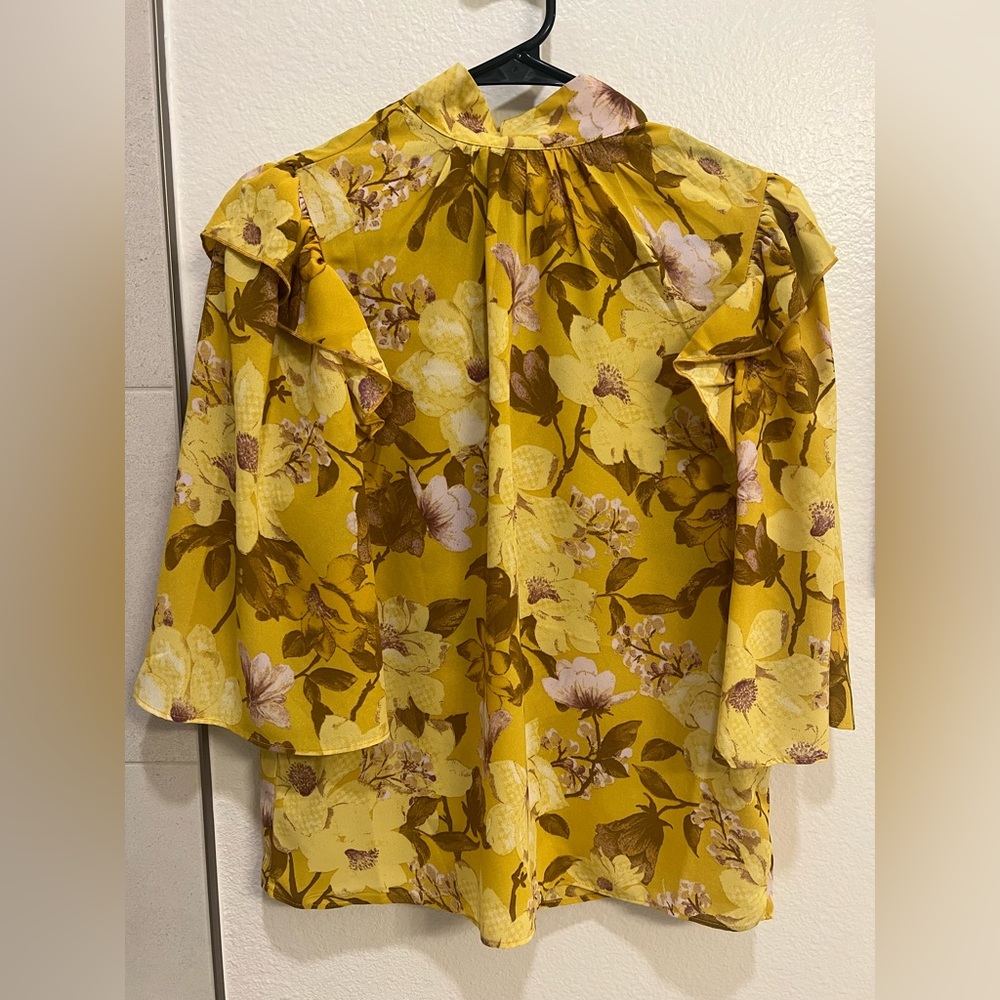 NY&Co Yellow floral blouse